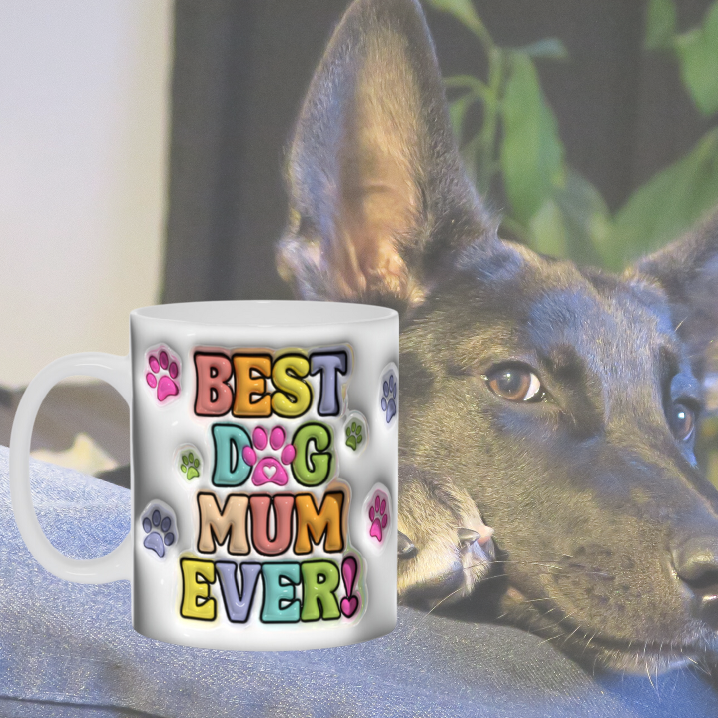 Paws & Love:  Inflated Ceramic Mug Collection – “Best Dog Mum Ever”.