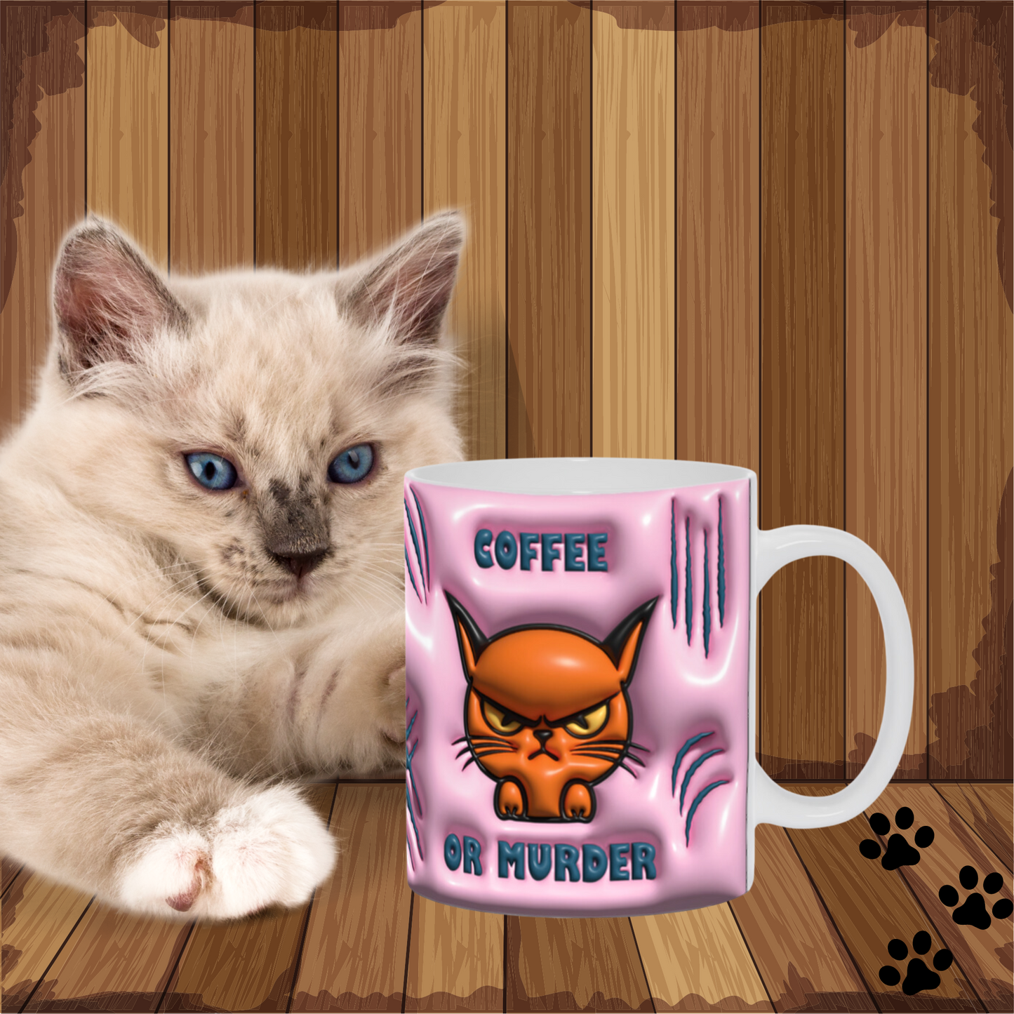 How to Brew Smirks:  The 'Coffee or Murder' Angry Cat Mug