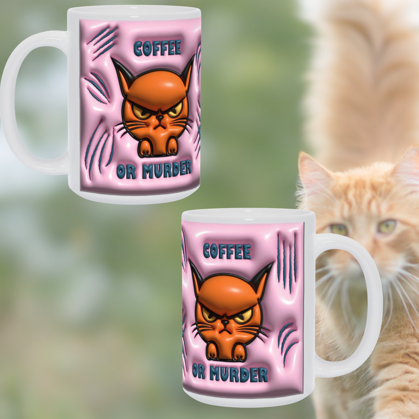 How to Brew Smirks:  The 'Coffee or Murder' Angry Cat Mug