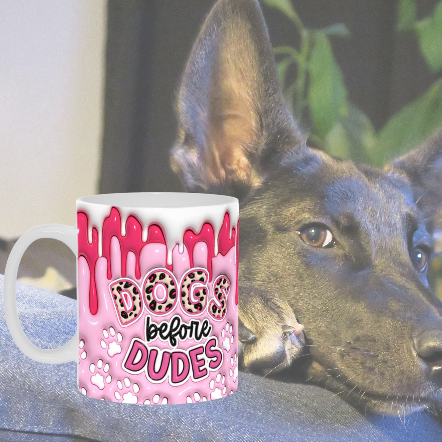 Paws & Love:  Inflated Ceramic Mug Collection – “Dogs Before Dudes”.