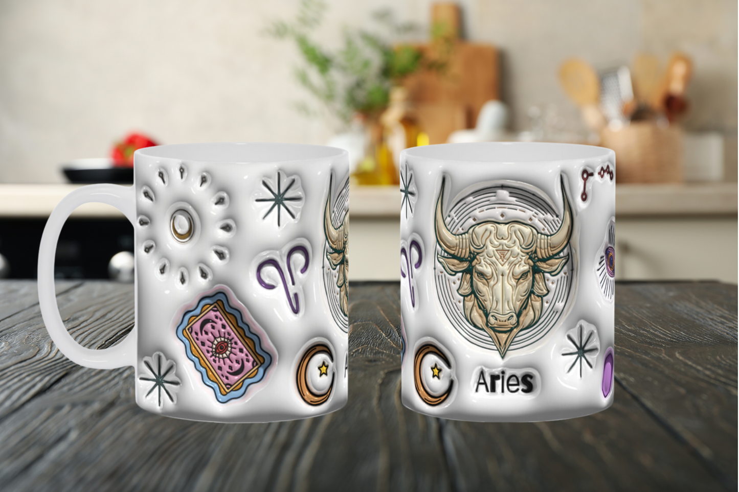 Cosmic Brew:  Inflated Zodiac Sign Mugs – “Aries”