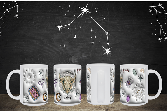Cosmic Brew:  Inflated Zodiac Sign Mugs – “Aries”
