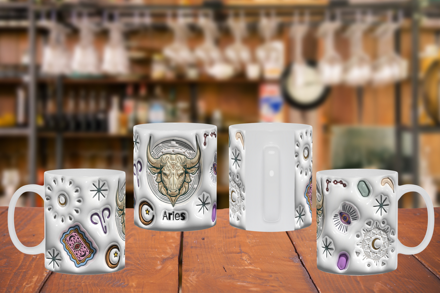 Cosmic Brew:  Inflated Zodiac Sign Mugs – “Aries”