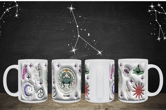 Cosmic Brew:  Inflated Zodiac Sign Mugs – “Cancer”
