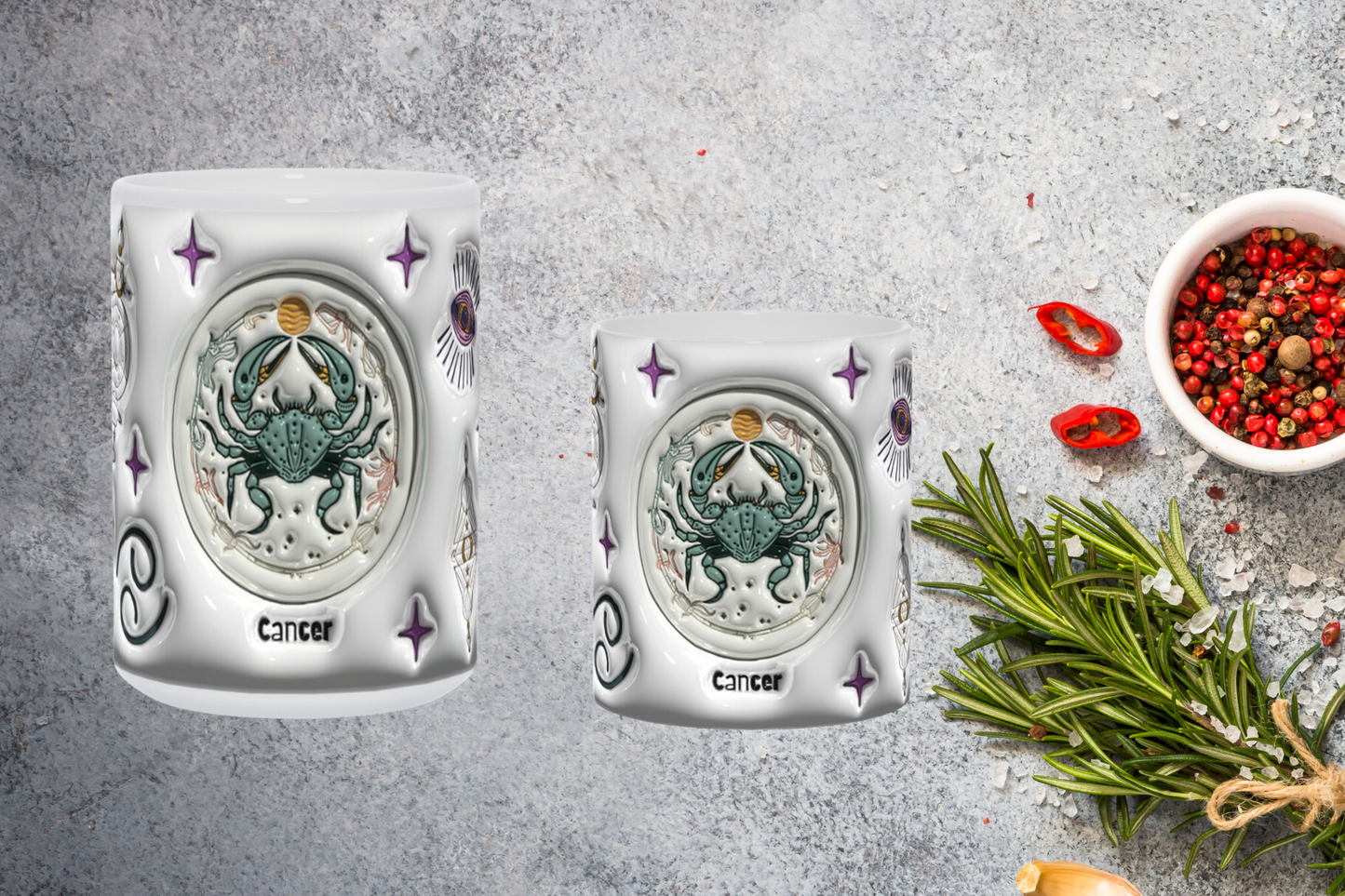 Cosmic Brew:  Inflated Zodiac Sign Mugs – “Cancer”
