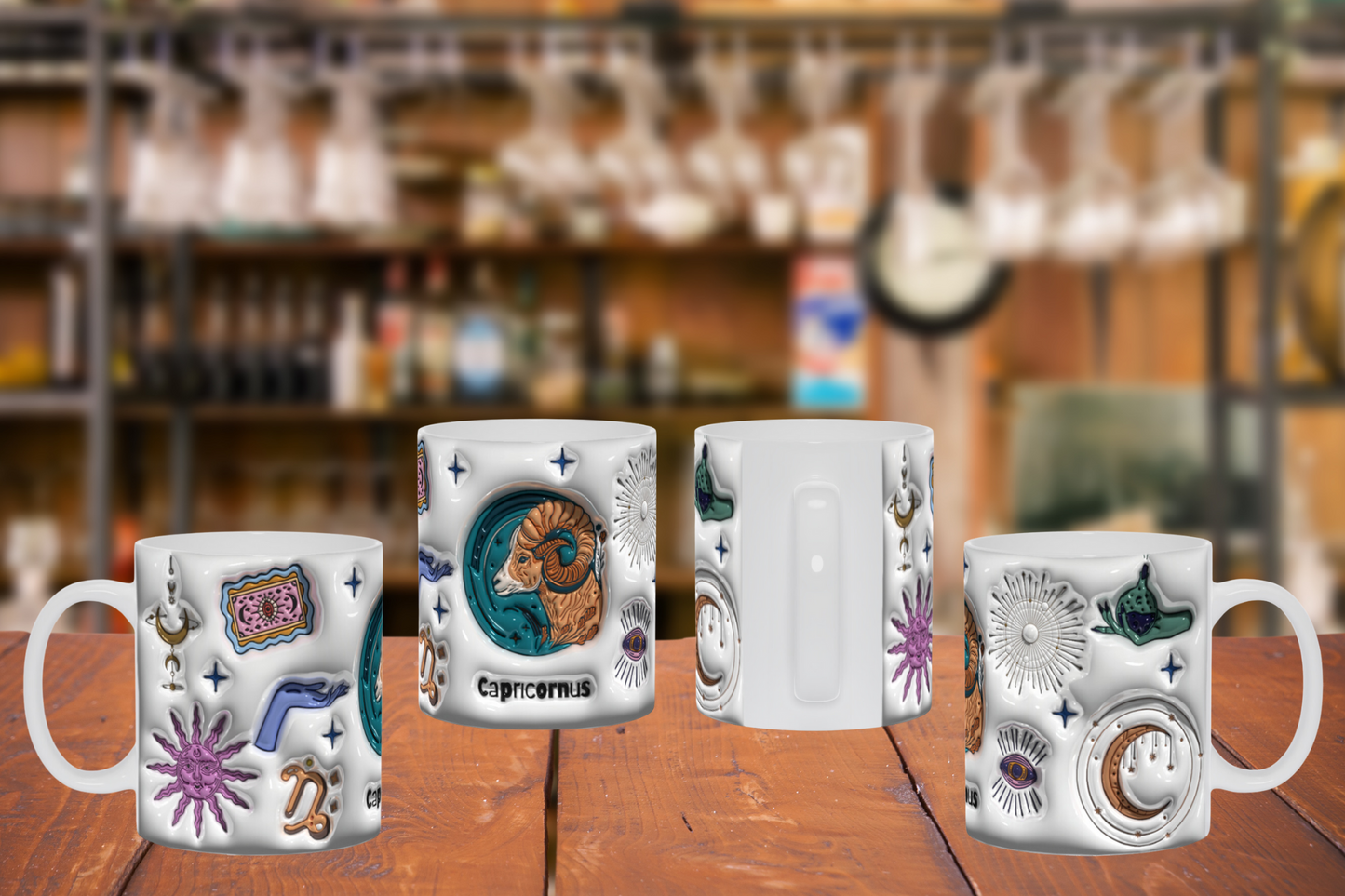 Cosmic Brew:  Inflated Zodiac Sign Mugs – “Capricornus”