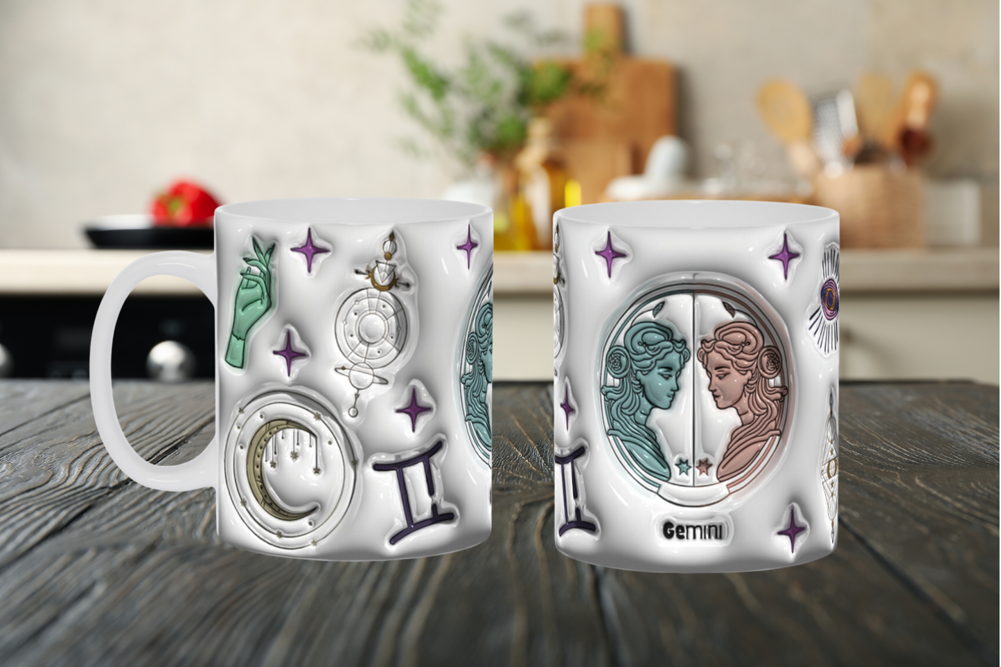Cosmic Brew:  Inflated Zodiac Sign Mugs – “Gemini”