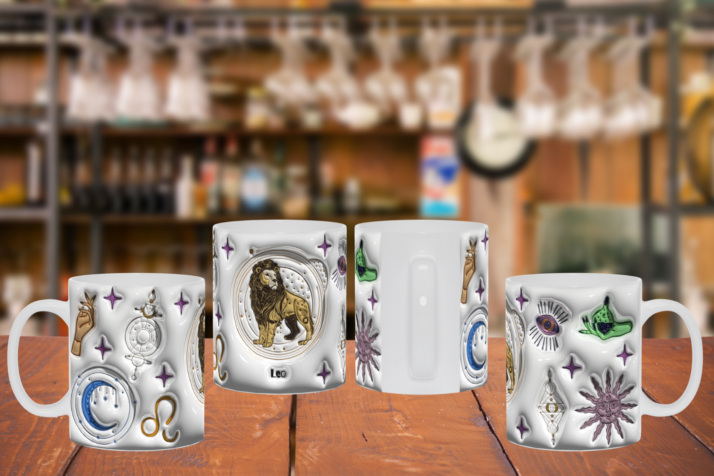 Cosmic Brew:  Inflated Zodiac Sign Mugs – “Leo”