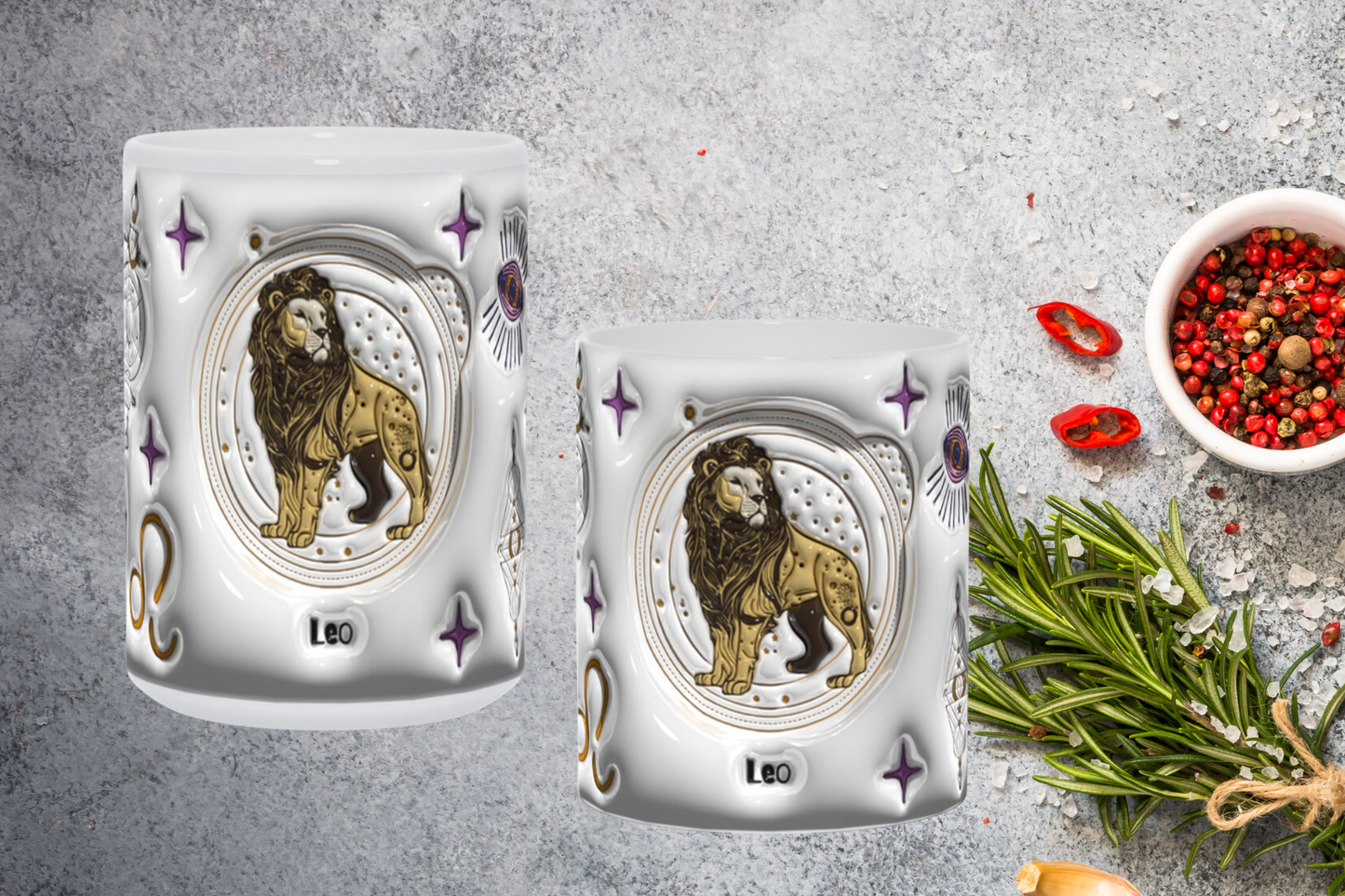 Cosmic Brew:  Inflated Zodiac Sign Mugs – “Leo”