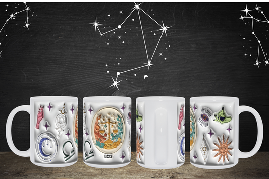 Cosmic Brew:  Inflated Zodiac Sign Mugs – “Libra”
