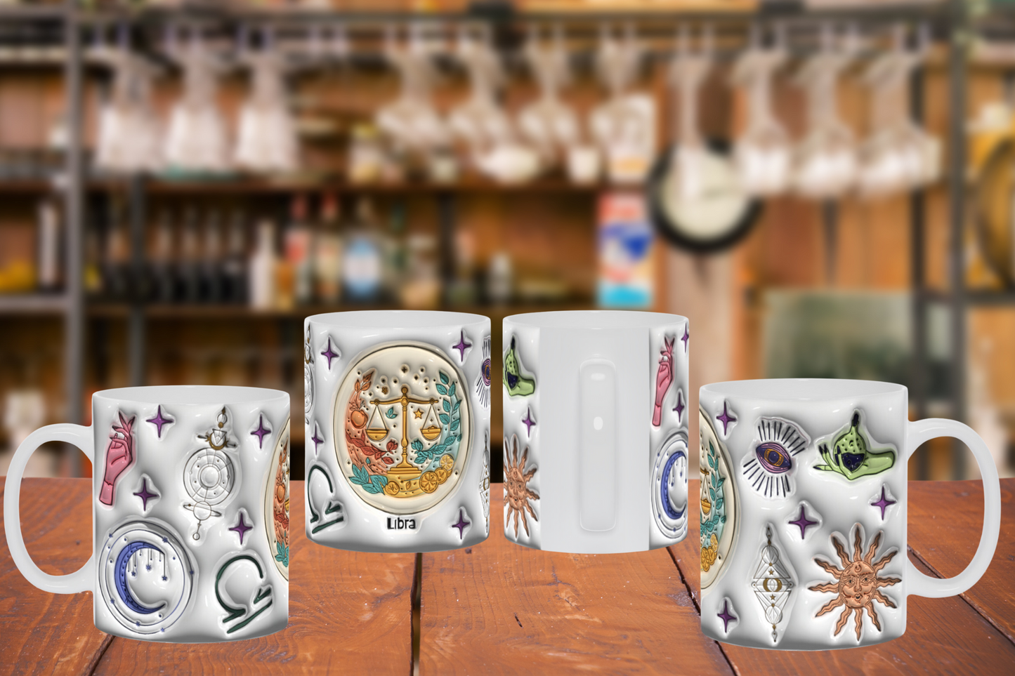 Cosmic Brew:  Inflated Zodiac Sign Mugs – “Libra”