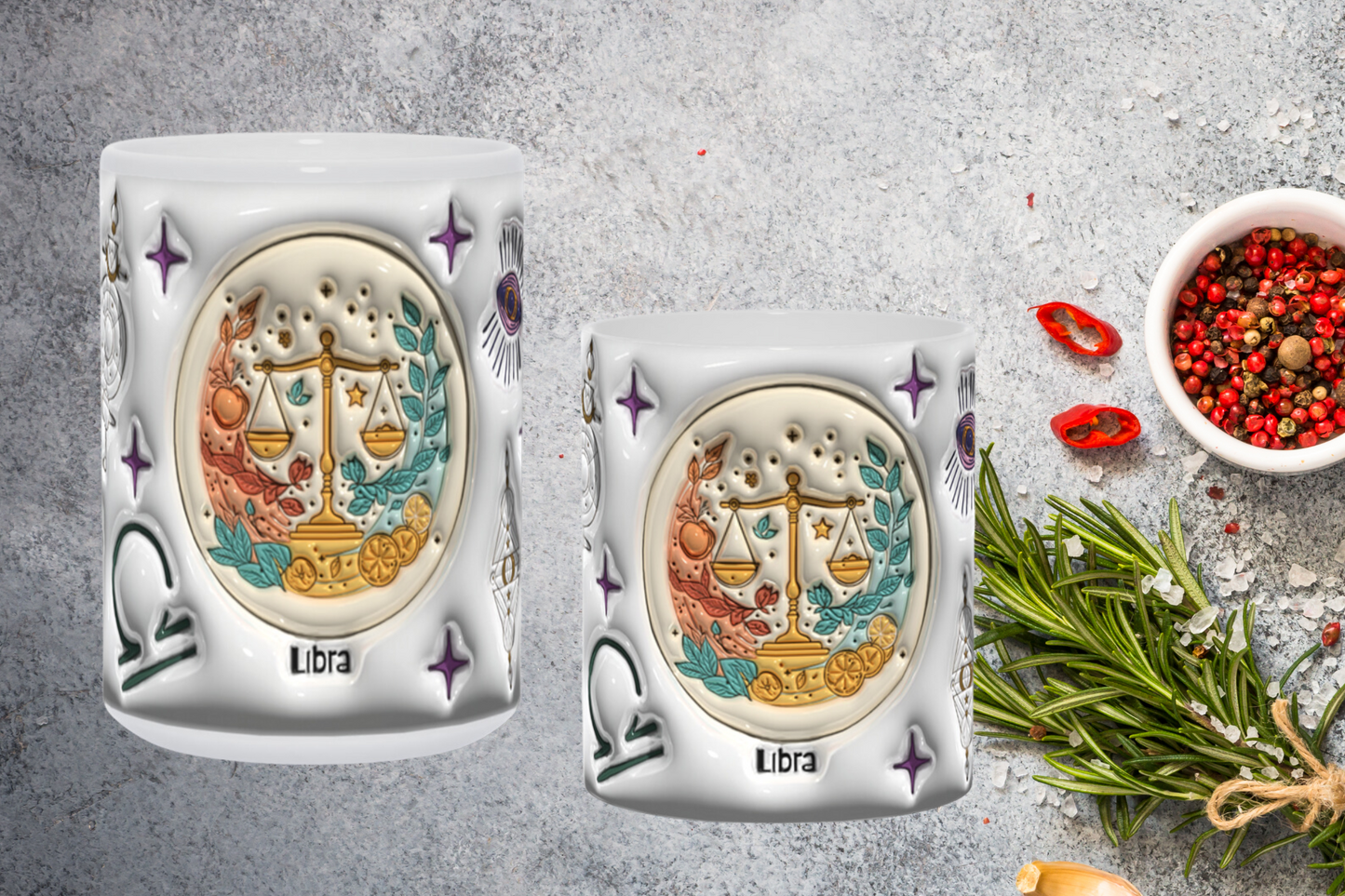 Cosmic Brew:  Inflated Zodiac Sign Mugs – “Libra”
