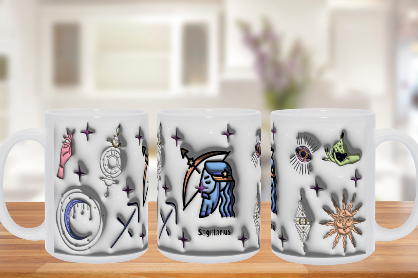 Cosmic Brew:  Inflated Zodiac Sign Mugs – “Sagittarius”