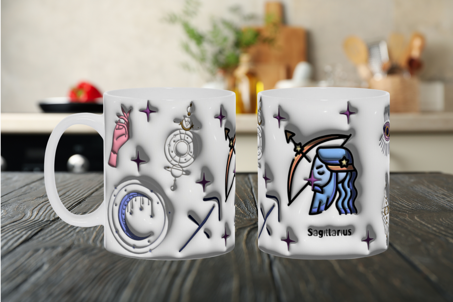 Cosmic Brew:  Inflated Zodiac Sign Mugs – “Sagittarius”