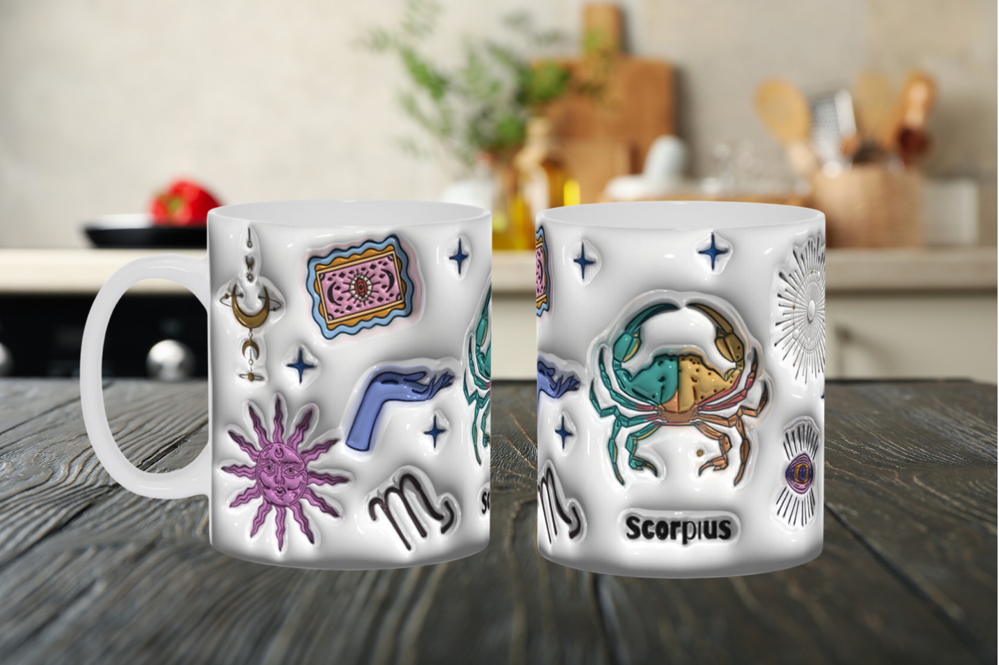 Cosmic Brew:  Inflated Zodiac Sign Mugs – “Scorpius”
