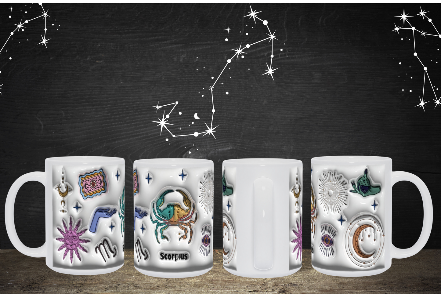 Cosmic Brew:  Inflated Zodiac Sign Mugs – “Scorpius”