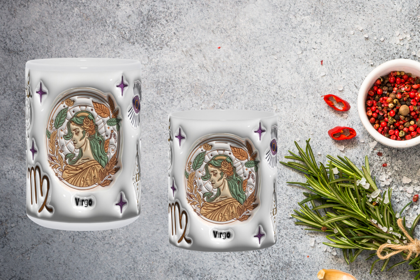 Cosmic Brew:  Inflated Zodiac Sign Mugs – “Virgo”