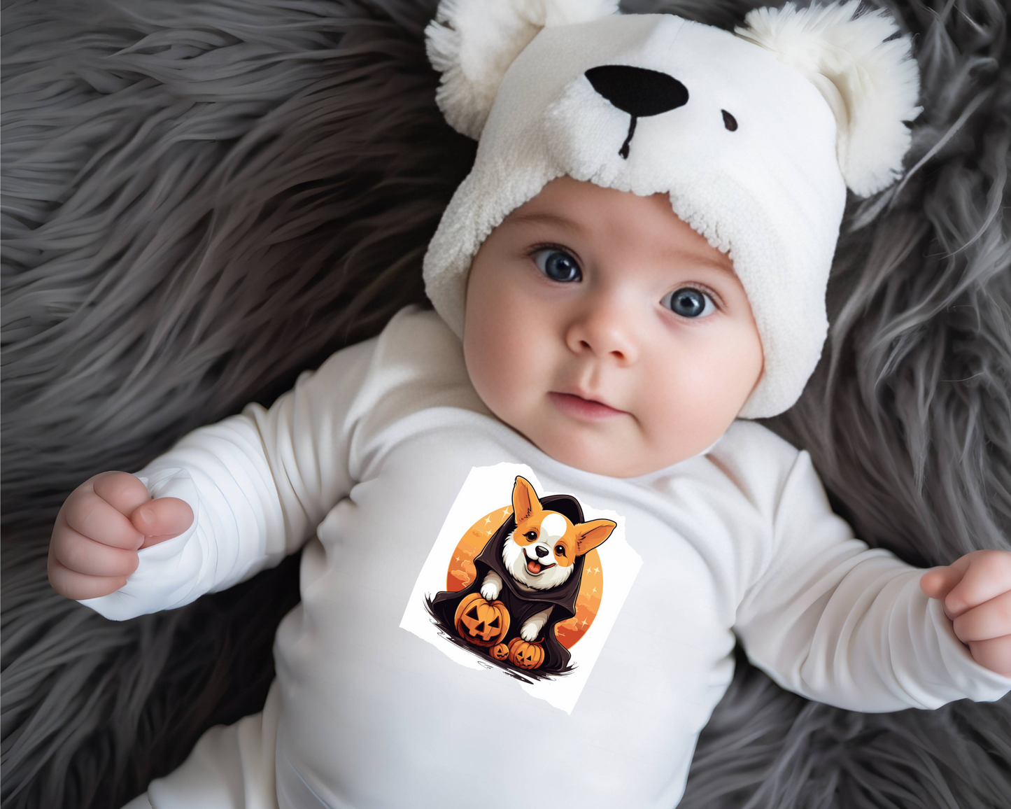 Infant Halloween Corgi Long Sleeve Onesie