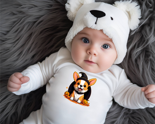 Infant Halloween Corgi Long Sleeve Onesie