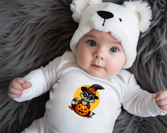 Infant Halloween Raccoon Long Sleeve Onesie