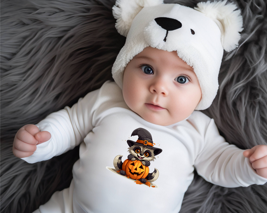 Infant Halloween Raccoon Long Sleeve Onesie