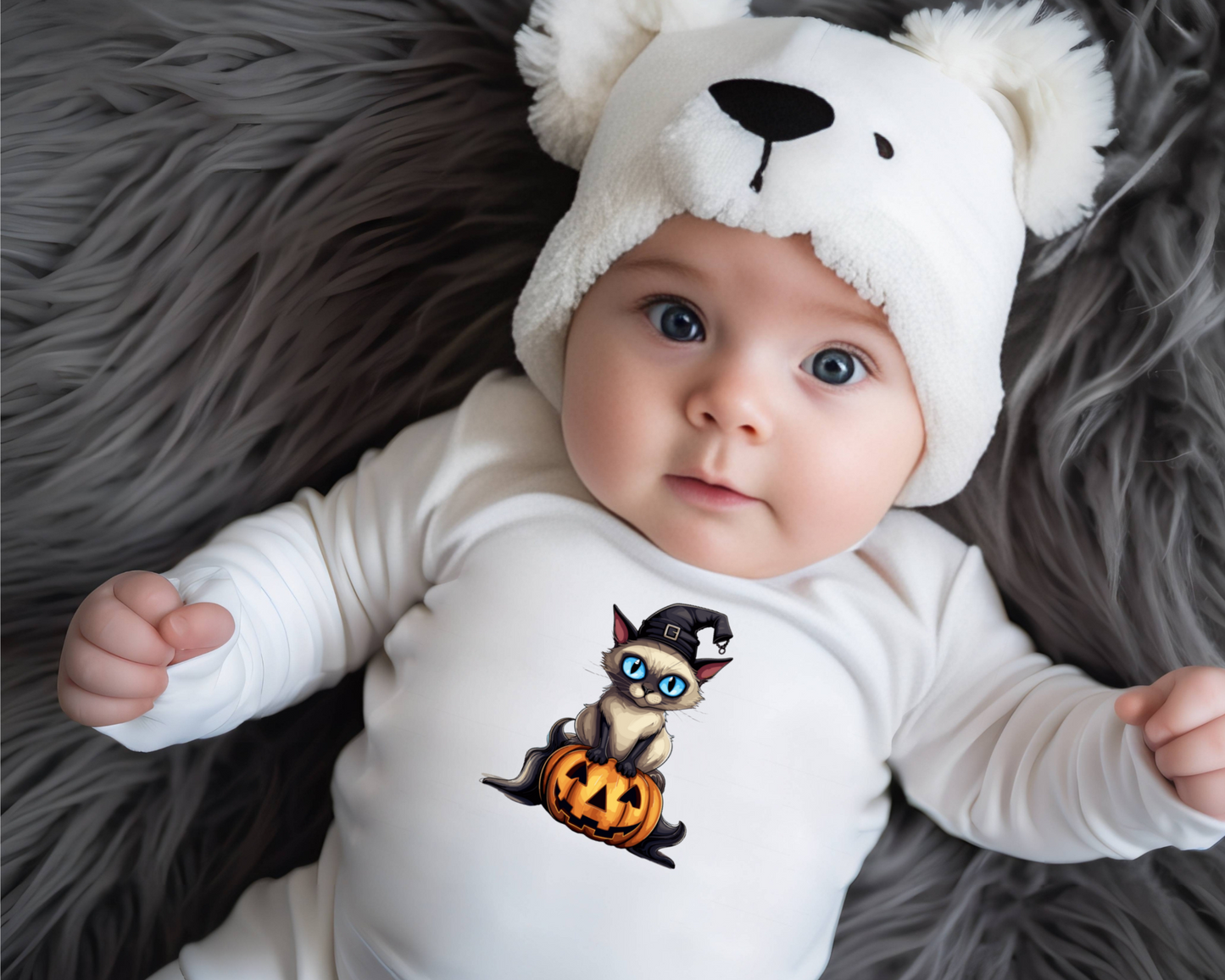 Infant Halloween Cat Long Sleeve Onesie