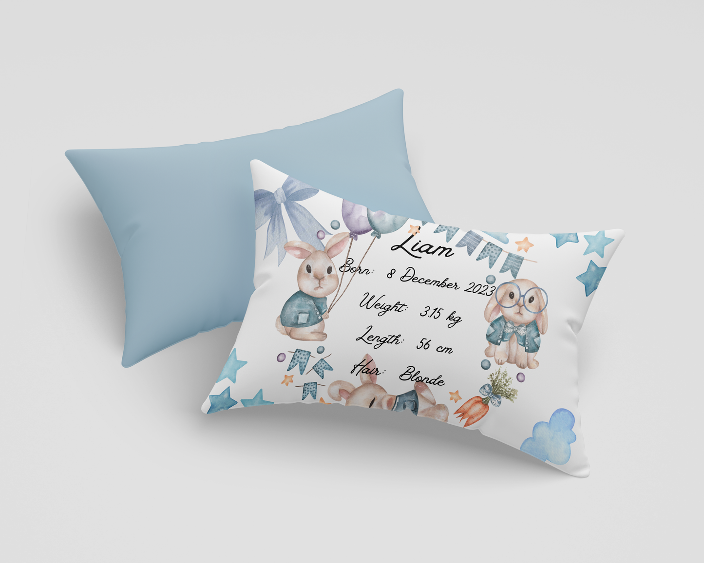 Personalised plush faux suede Bunny Throw Cushion, a cherished keepsake for life's precious moments!