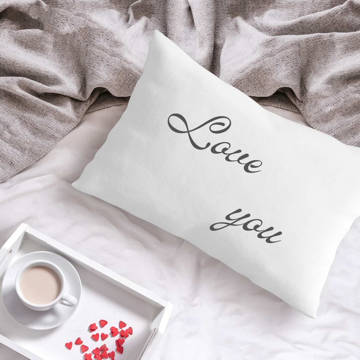 Sweet Dreams Together: "Love you", "Love you more", Microfiber Pillowcases - Cozy, Personalized Comfort for a Perfect Night's Sleep!  Two-piece Set.