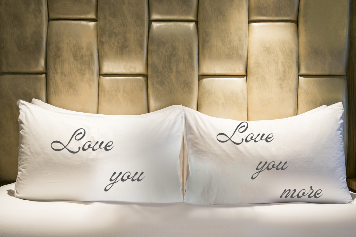 Sweet Dreams Together: "Love you", "Love you more", Microfiber Pillowcases - Cozy, Personalized Comfort for a Perfect Night's Sleep!  Two-piece Set.