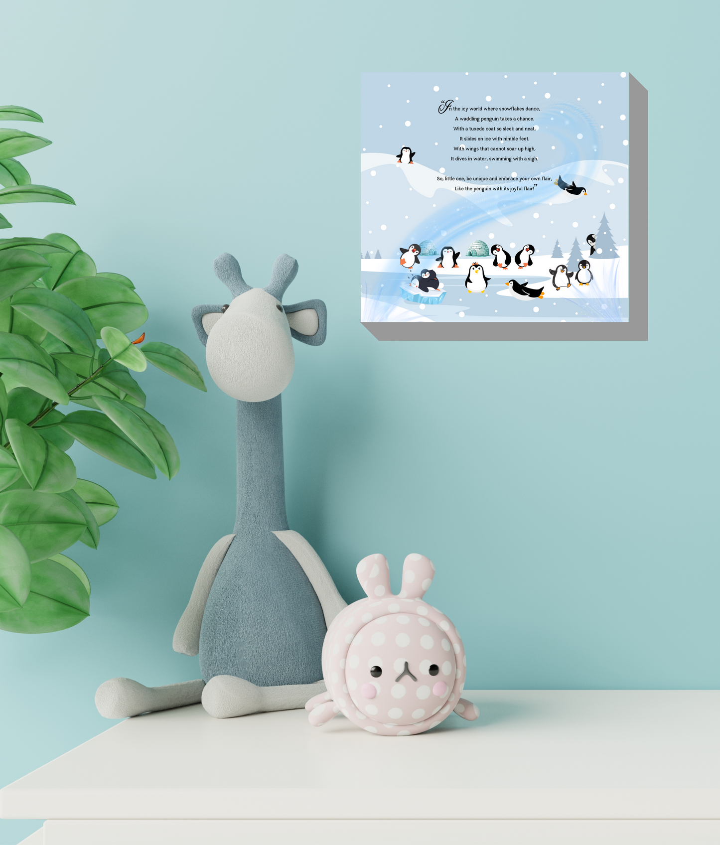 Whimsical Animal Rhyme Canvas Wraps:  Colorful Stories for Kids' Spaces - Penguins