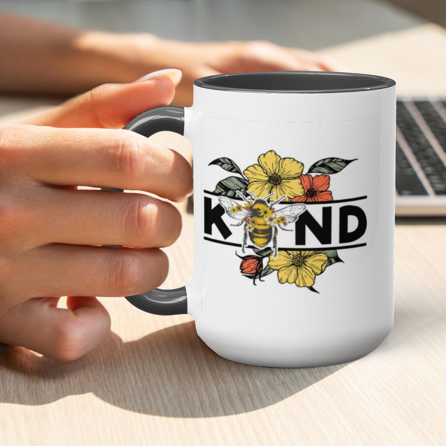 Buzzing with Inspiration:  Bee-Themed Inspirational Mugs – “Bee Kind”