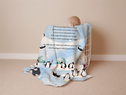 Introducing our adorable Penguin Minky Children's Blanket, the perfect Cuddle companion!