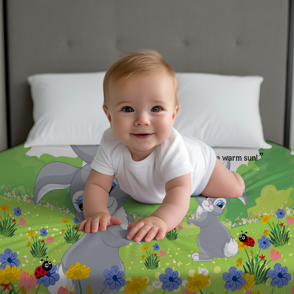 Introducing our adorable luxurious super soft Velveteen Children's Rabbit Blanket, the perfect Cuddle companion!