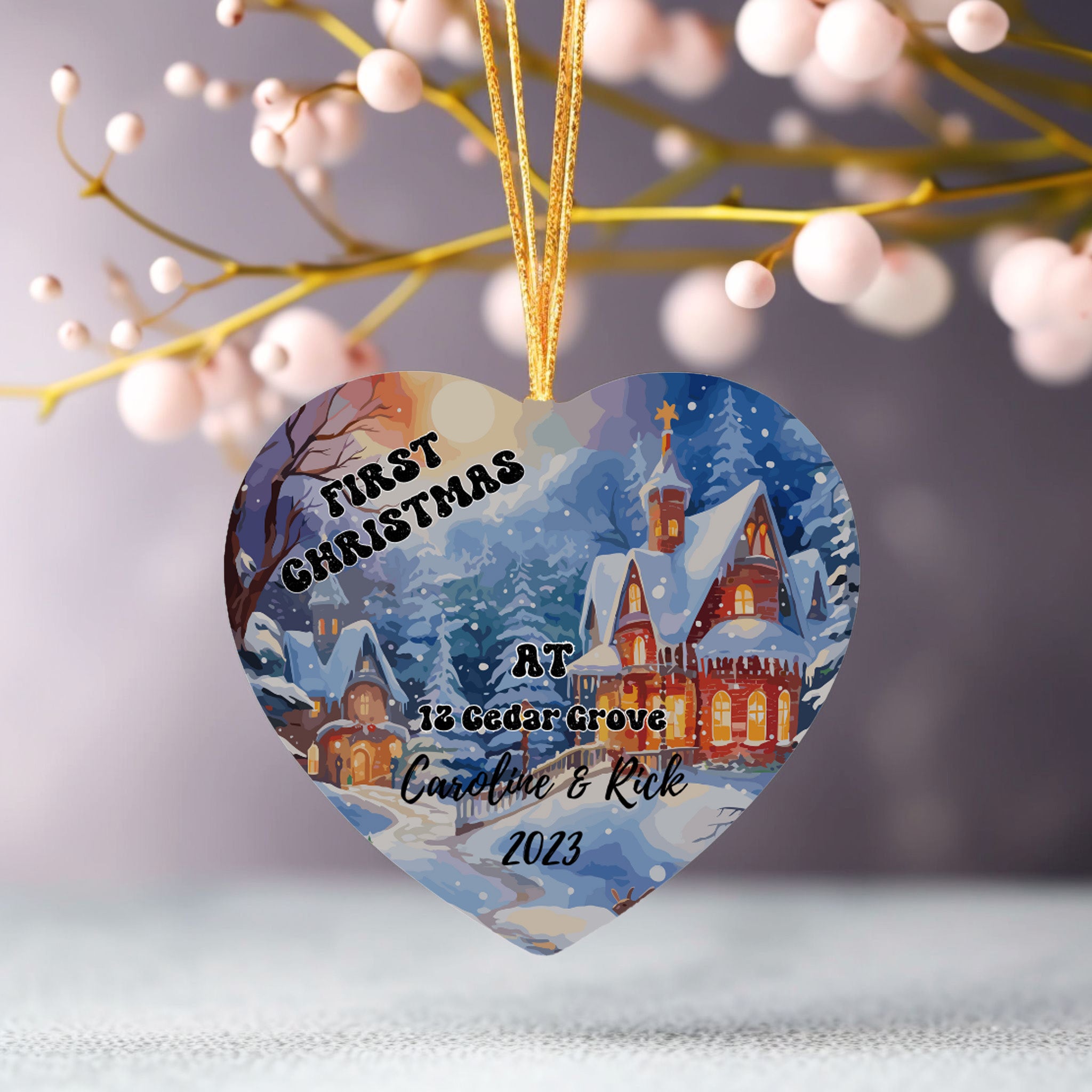 Celebrate Your First Christmas Together with Personalized Porcelain Magic:  A Gift of Love and Memories.