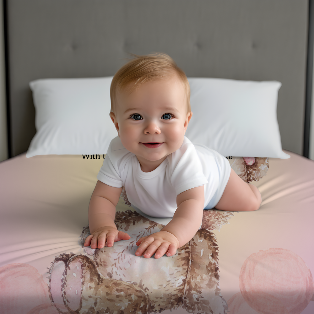 Introducing our adorable luxurious super soft Velveteen Children's Teddy Bear Blanket, the perfect Cuddle companion!