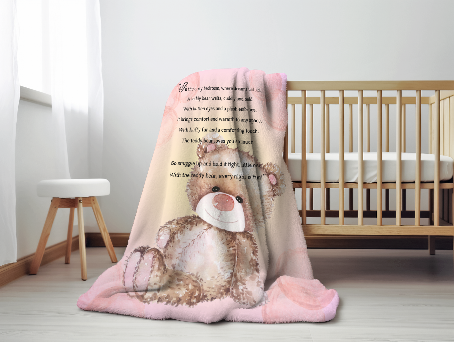 Introducing our adorable luxurious super soft Velveteen Children's Teddy Bear Blanket, the perfect Cuddle companion!