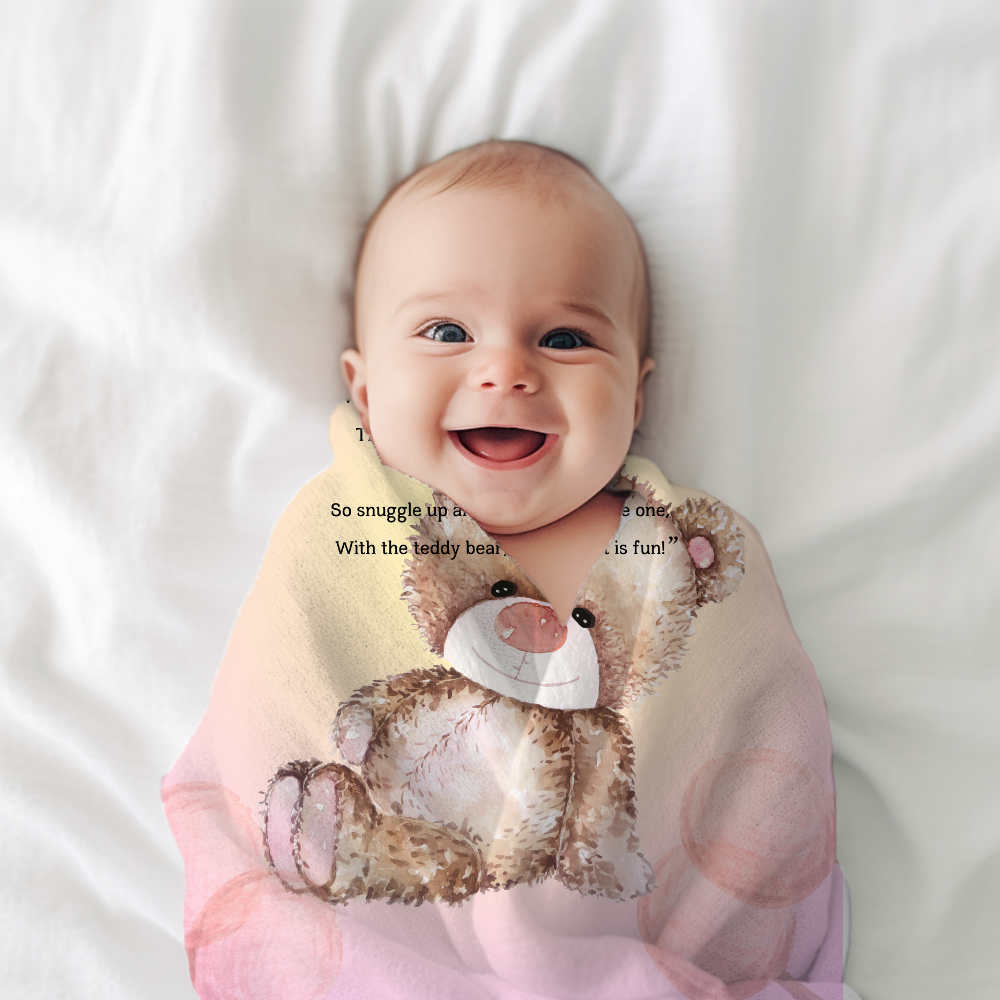 Introducing our adorable luxurious super soft Velveteen Children's Teddy Bear Blanket, the perfect Cuddle companion!