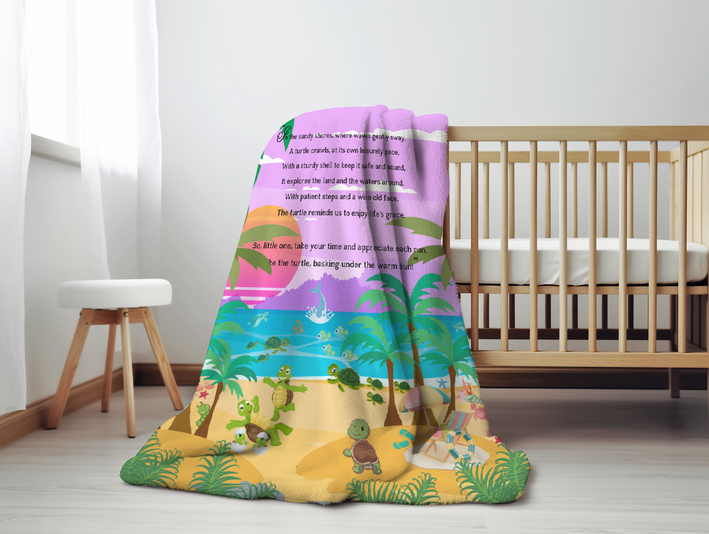 Introducing our adorable luxurious super soft Velveteen Children's Turtle Blanket, the perfect Cuddle companion!