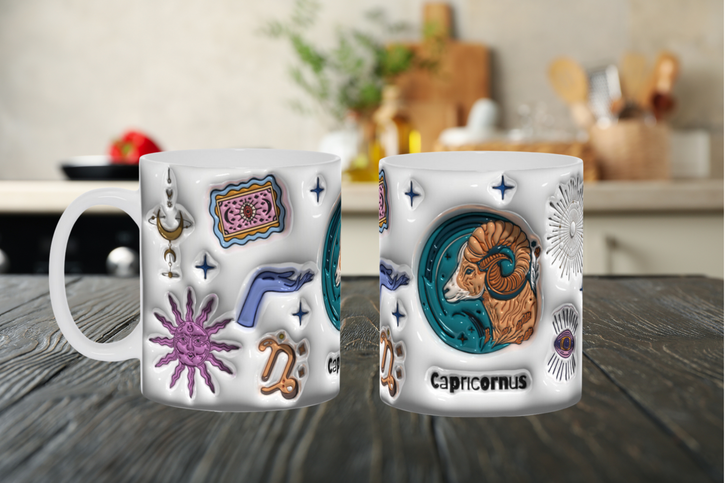 Cosmic Brew:  Inflated Zodiac Sign Mugs – “Capricornus”