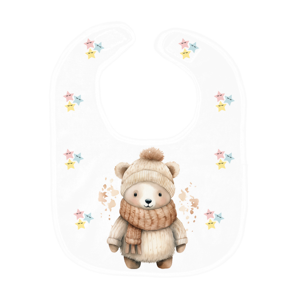 Mealtime Magic with Polar Bear Baby Bibs – Choose Super Soft or Heavy Weight in Whimsical White!