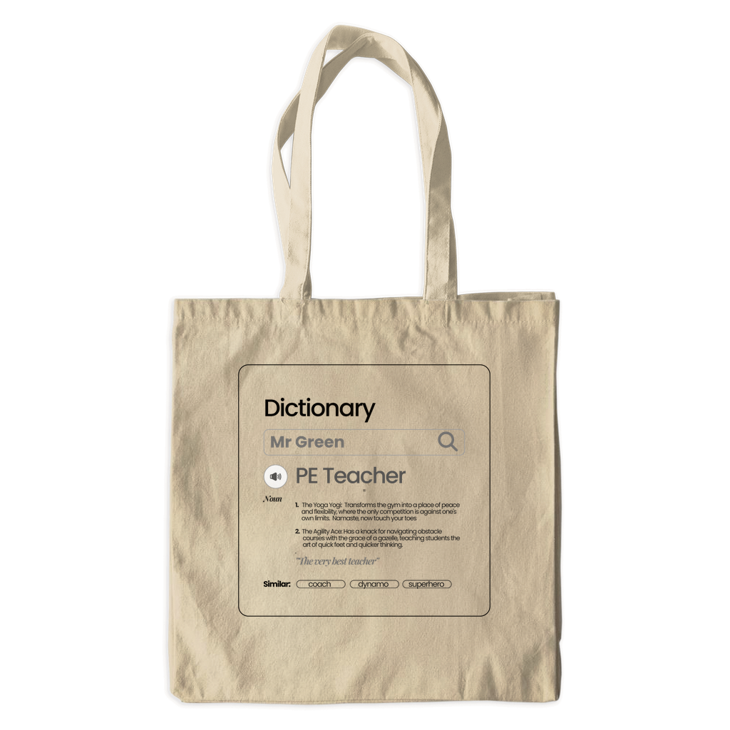 Chic & Witty:  Personalized Teacher Tribute Canvas Tote Bags – PE Teacher