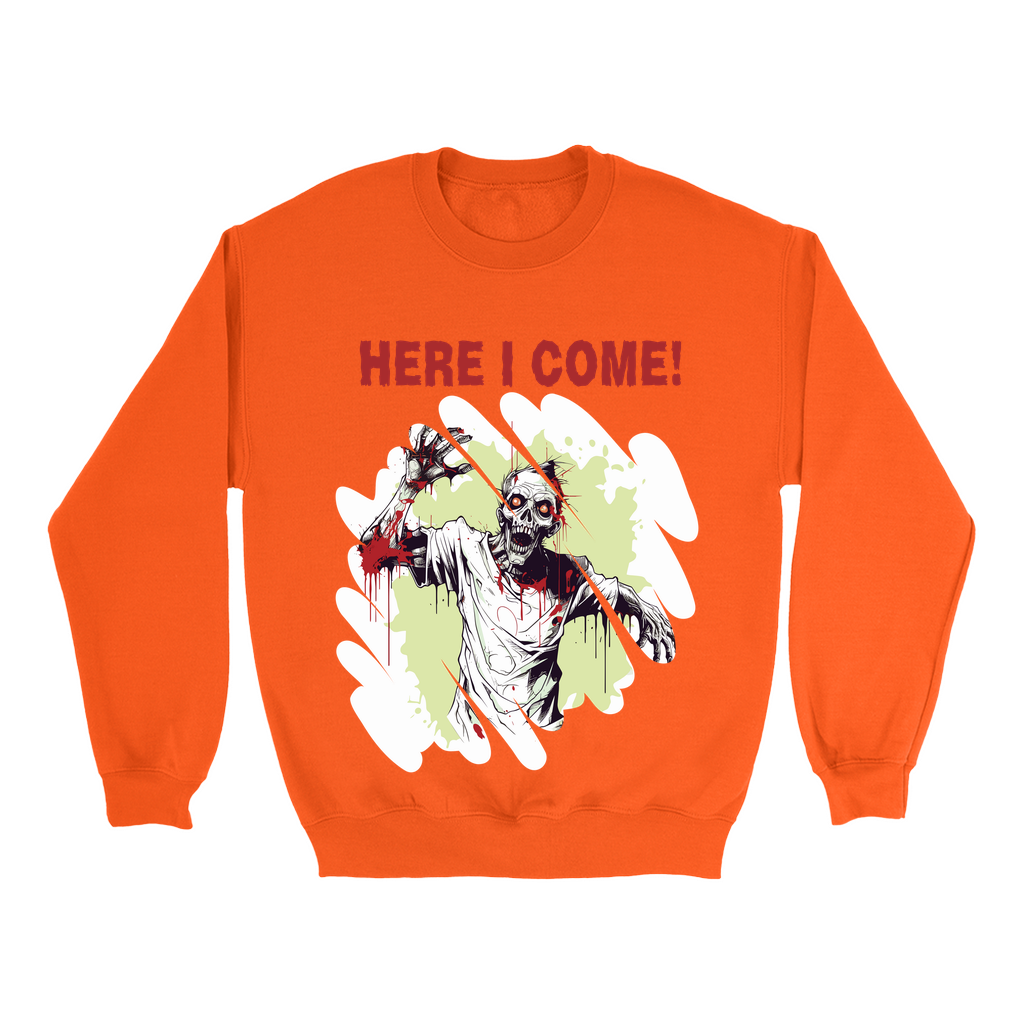 Explore our bewitching collection of Halloween sweatshirts, showcasing the mysterious allure of a zombie on the front.