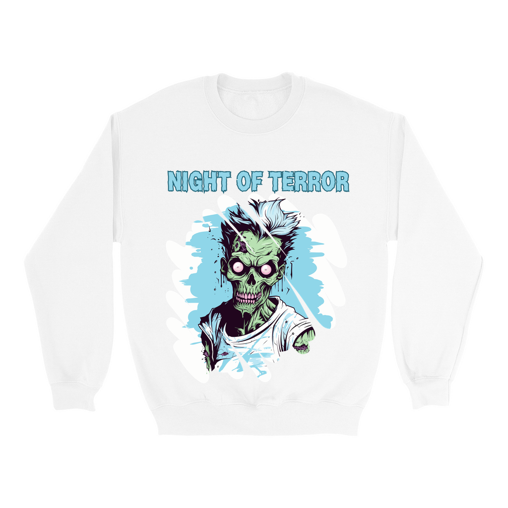 Explore our bewitching collection of Halloween sweatshirts, showcasing the mysterious allure of a zombie on the front.