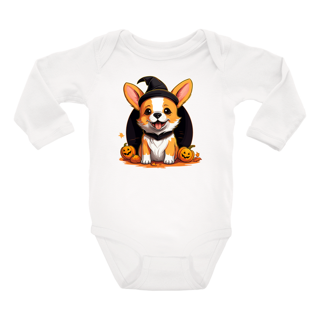 Infant Halloween Corgi Long Sleeve Onesie