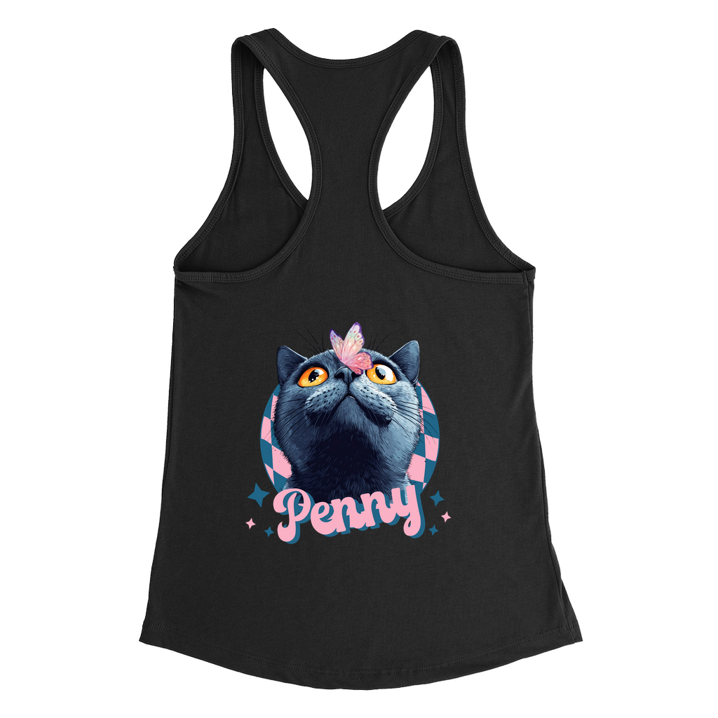 Next Level 1533 Women’s Racerback Tank Top – Whimsical Animal & Insect Portrait.