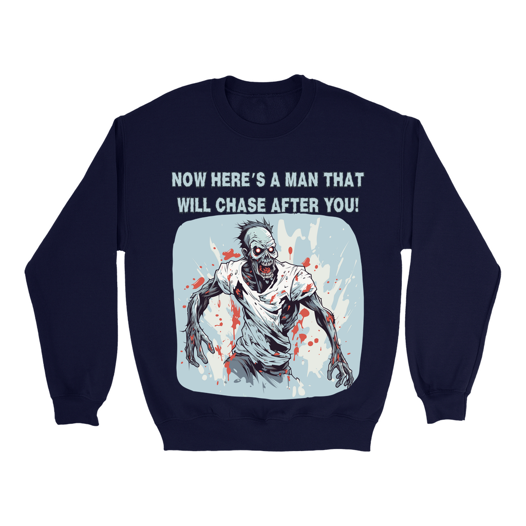 Explore our bewitching collection of Halloween sweatshirts, showcasing the mysterious allure of a zombie on the front.