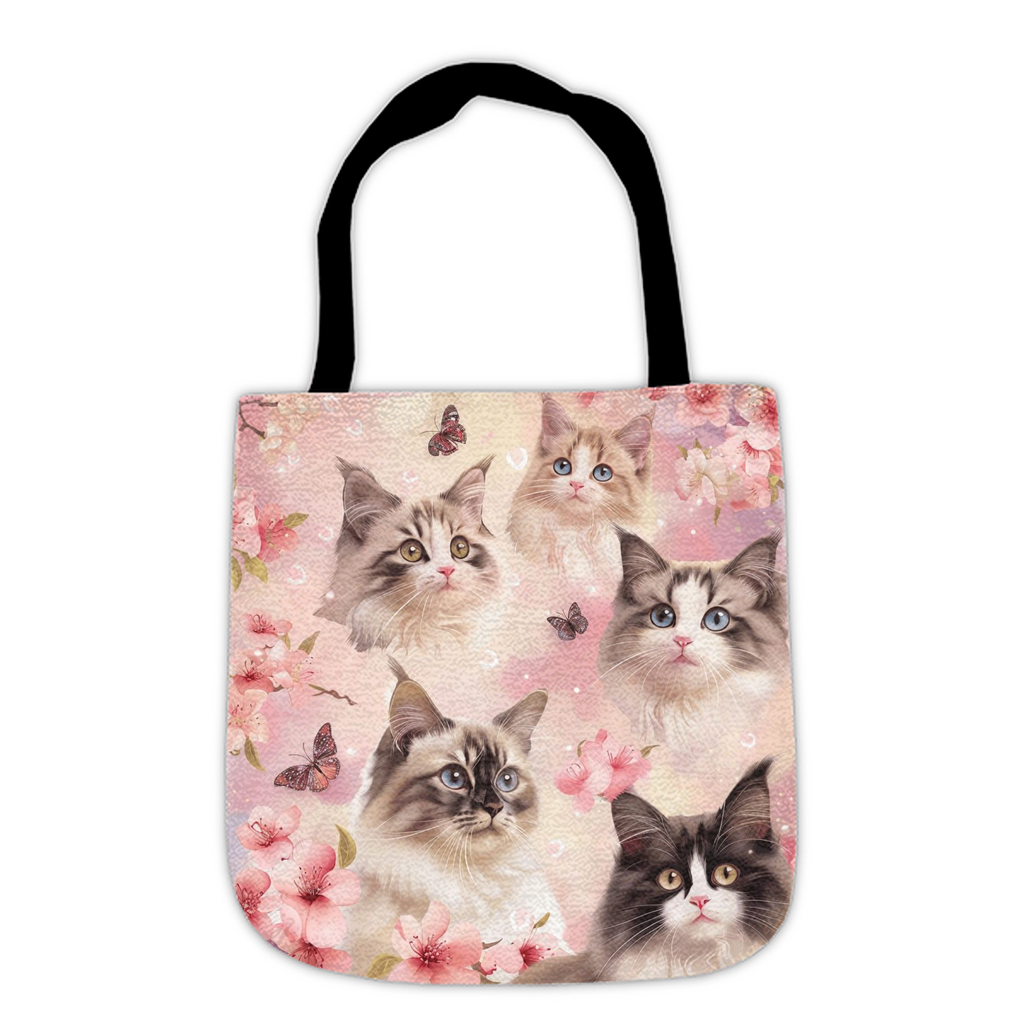 Tapestry Tote Cute Cat Bag Pink Cat Hobo Bag Tapestry Shoulder Bag Jacquard Woven Tote Bag Tapestry Tote Kids Grocery Bags Art Cat Mom