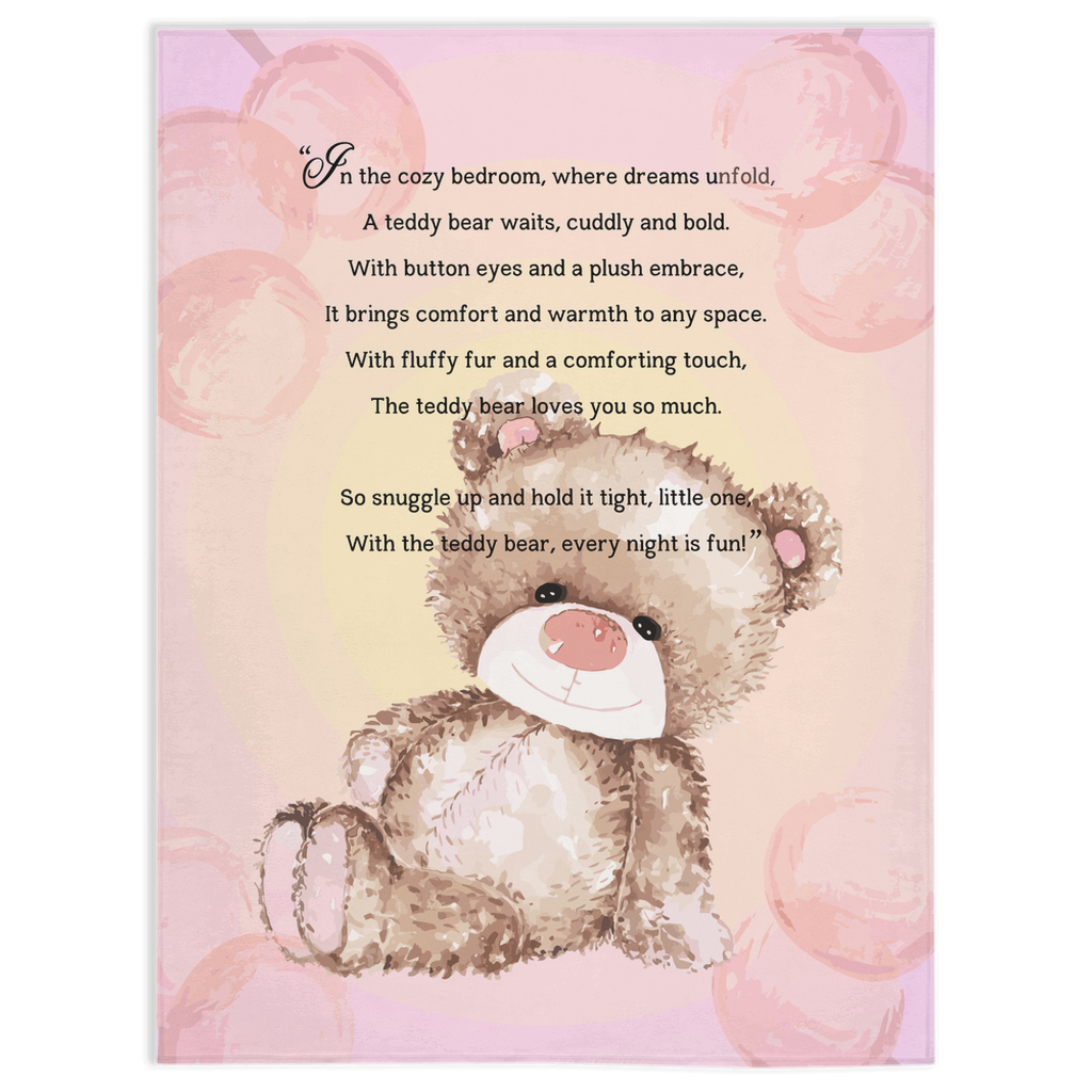 Introducing our adorable luxurious super soft Velveteen Children's Teddy Bear Blanket, the perfect Cuddle companion!