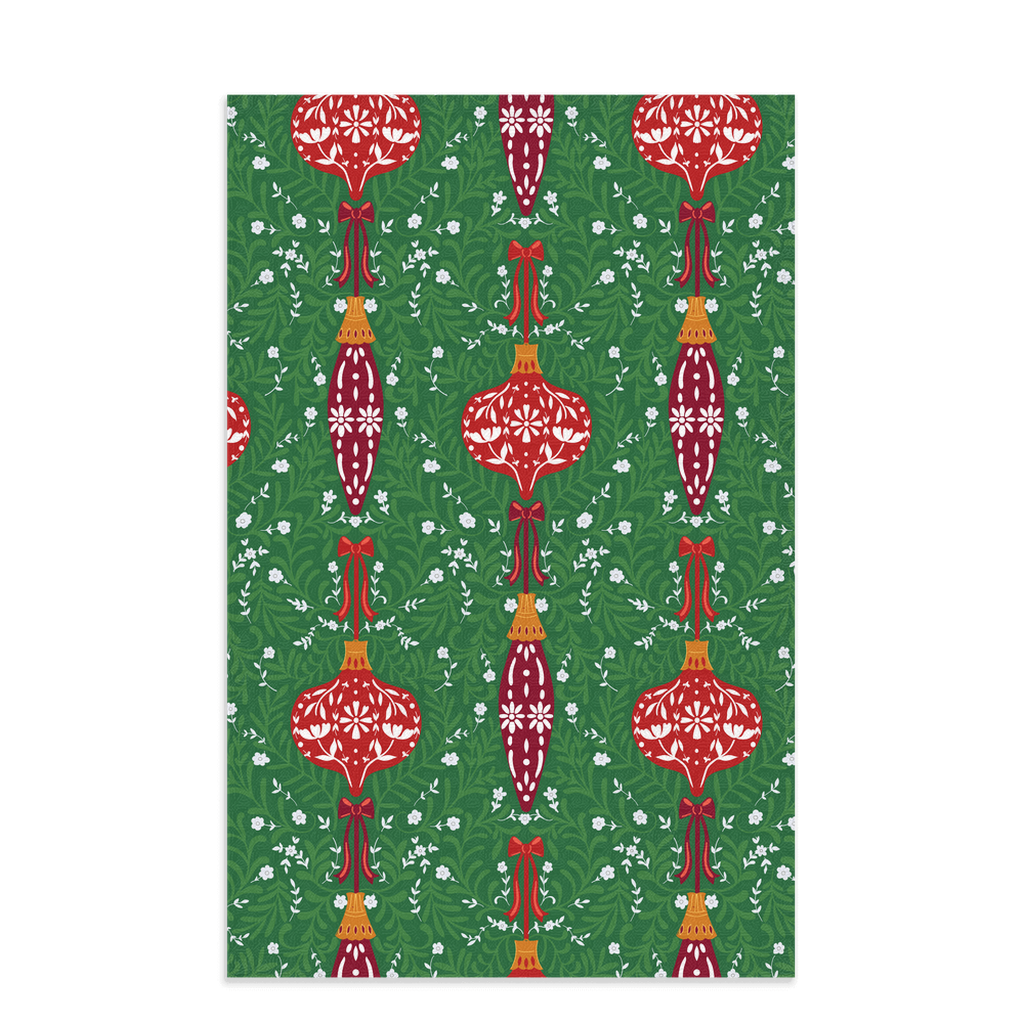 Beautiful Christmas-Themed Boho Design Waffle Kitchen Tea Towel, Waffle Towel, Cute Stocking Filler