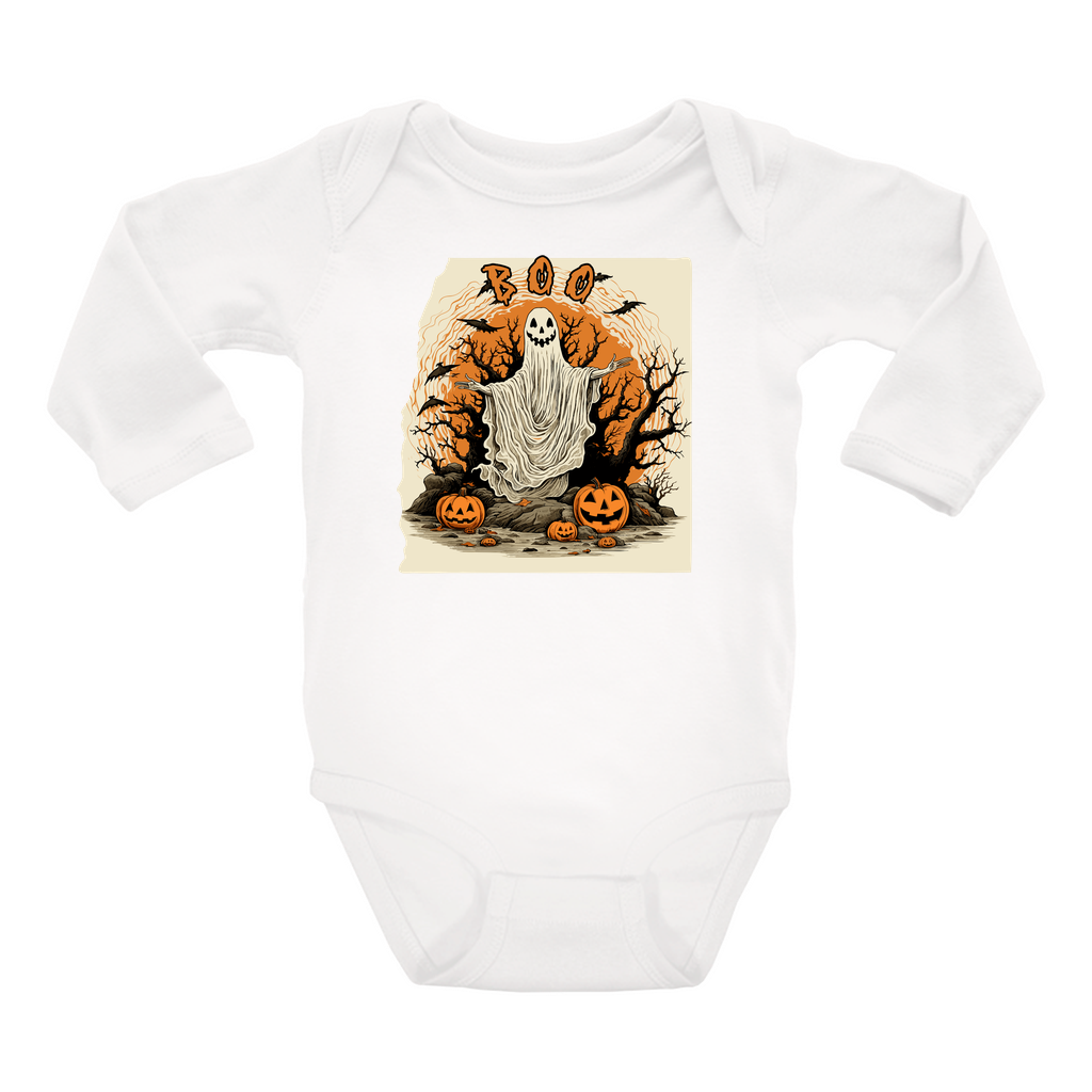 Infant Halloween Ghost Long Sleeve Onesie